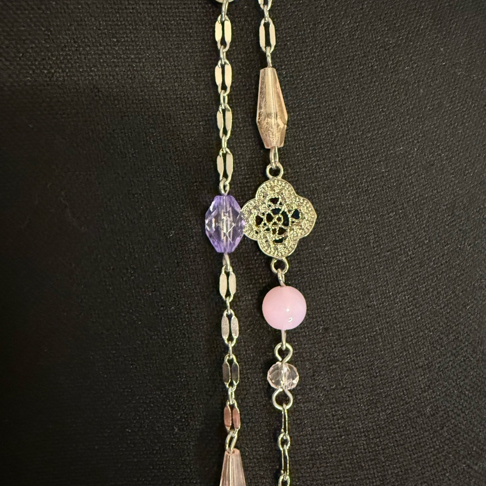 Charming Charlie Double Strand Necklace & Earrings Set New - Picture 3 of 6